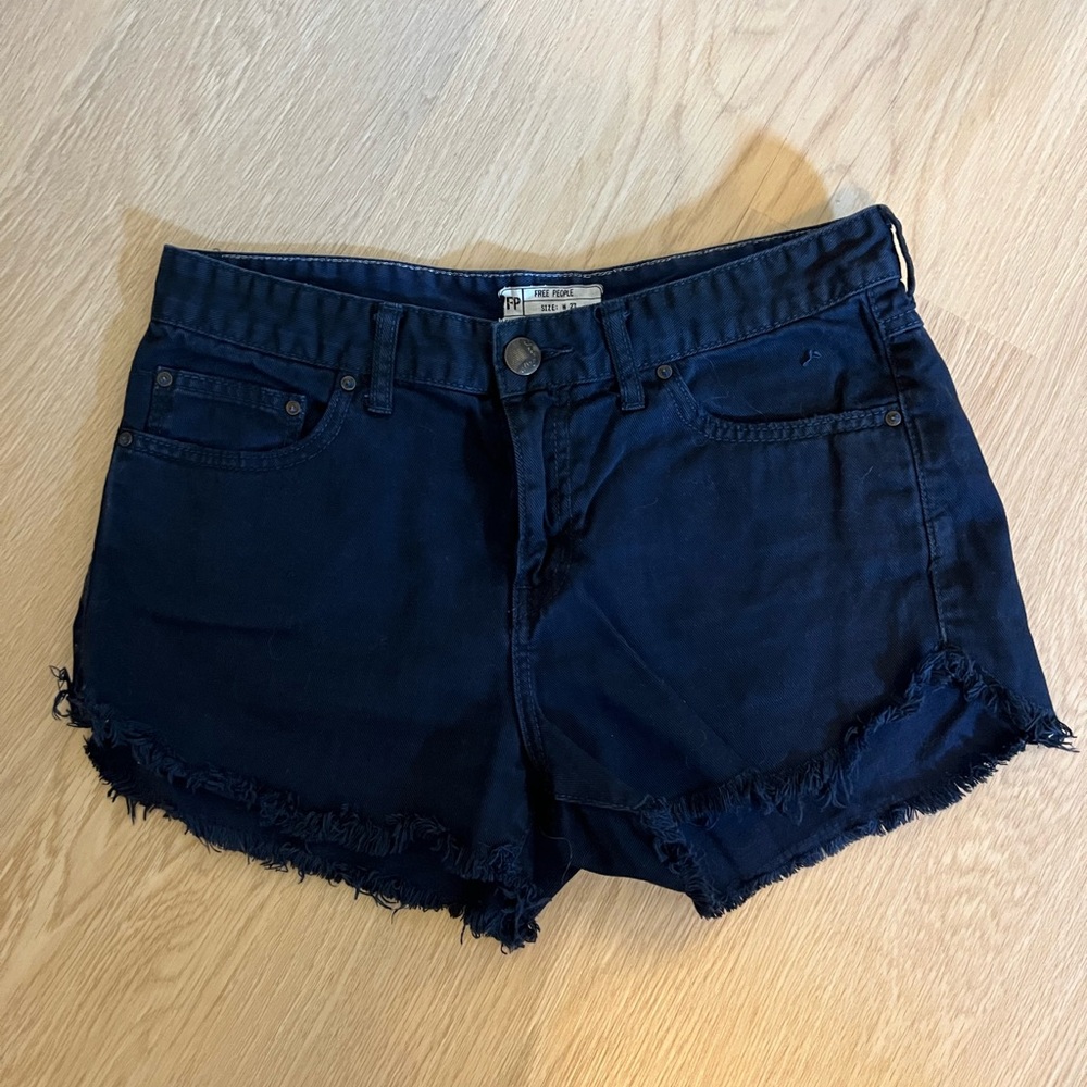 Free People Jean Shorts (Navy)